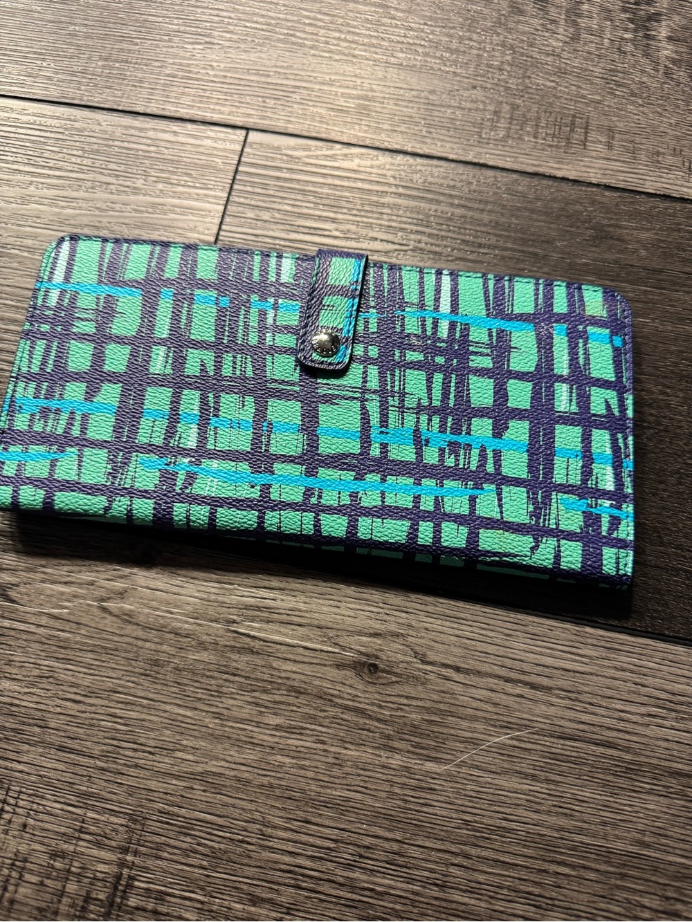 Vera Bradley Teal and Navy Plaid Wallet